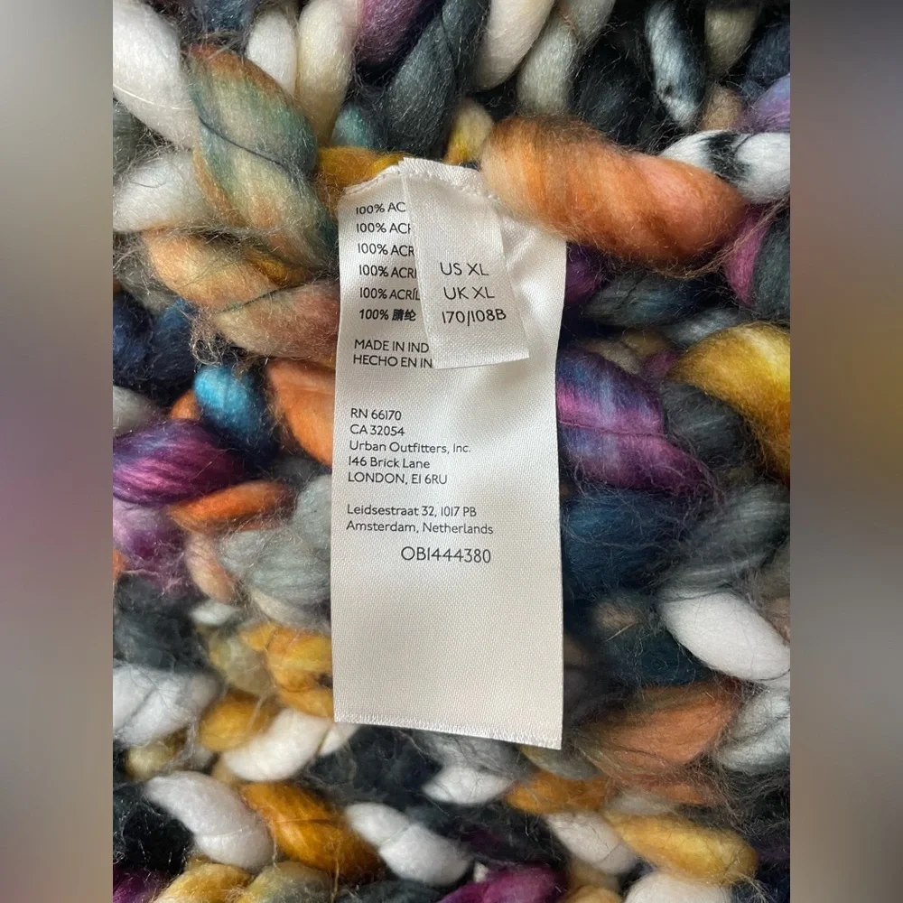 Free People Twilight Chunky Multi Colored Knit Heavyweight Vest Size XL - Picture 10 of 15